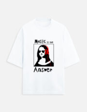 Music is the Answer Unisex Oversized Tee - Image 2