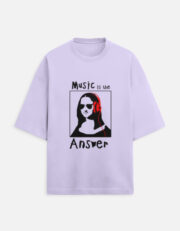 Music is the Answer Unisex Oversized Tee - Image 3