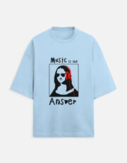 Music is the Answer Unisex Oversized Tee - Image 4