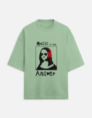 Music is the Answer Unisex Oversized Tee - Image 5